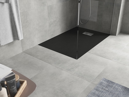 Mexen Hugo obdĺžniková sprchová vanička SMC 110 x 90 cm, čierna, krytka inox - 42709011-X
