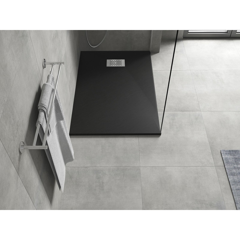 Mexen Hugo pravoúhlý sprchový kút SMC 110 x 90 cm, čierny, krytka inox - 42709011-X