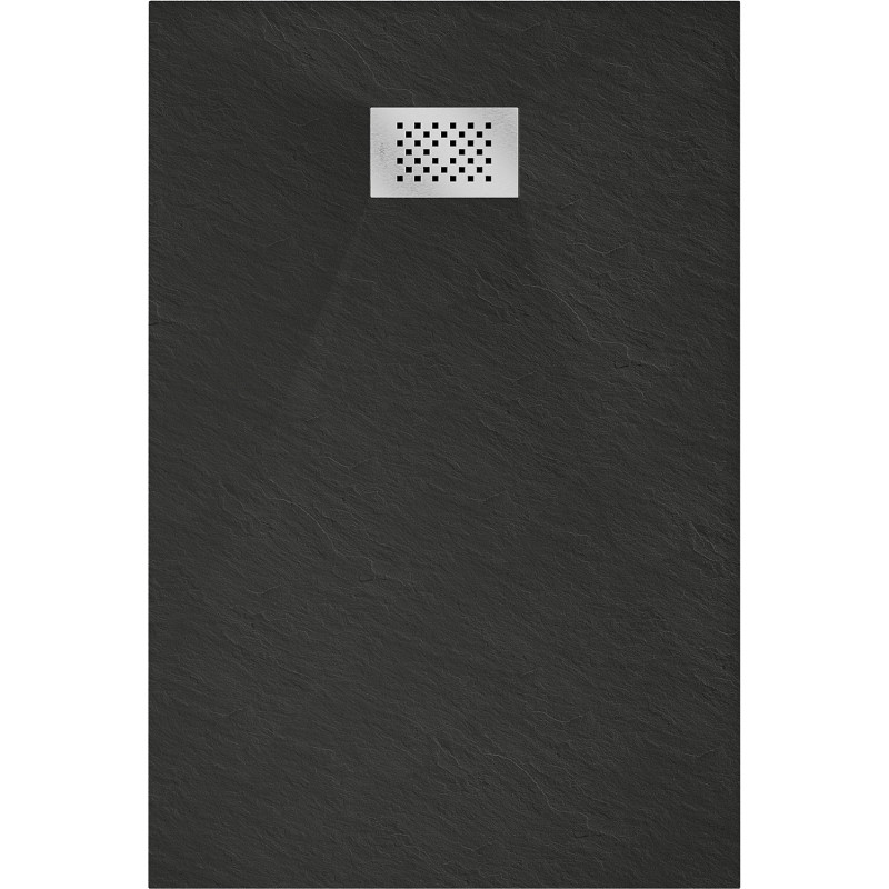 Mexen Hugo Obdĺžniková sprchová vanička SMC 100 x 90 cm, čierna, krytka inox - 42709010-X