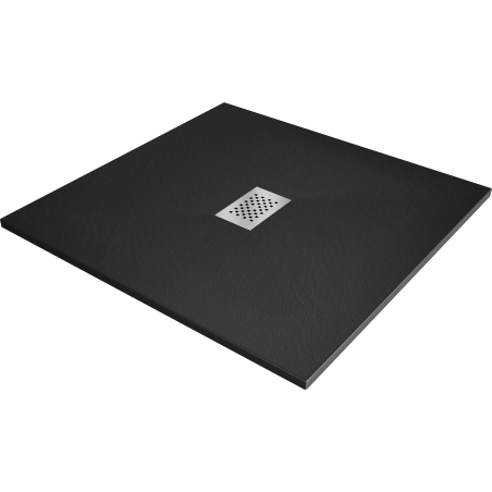 Mexen Hugo štvorcový sprchovací kút SMC 100 x 100 cm, čierny, krytka inox - 42701010-X