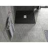 Mexen Hugo štvorcová sprchová vanička SMC 100 x 100 cm, čierna, krytka inox - 42701010-X