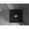 Mexen Hugo štvorcový sprchovací kút SMC 100 x 100 cm, čierny, krytka inox - 42701010-X