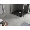 Mexen Hugo štvorcová sprchová vanička SMC 100 x 100 cm, čierna, krytka inox - 42701010-X
