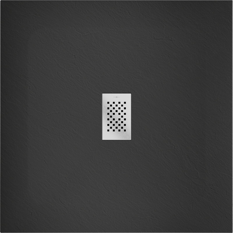 Mexen Hugo štvorcový sprchovací kút SMC 100 x 100 cm, čierny, krytka inox - 42701010-X
