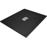 Mexen Hugo obdĺžnikový sprchovací kút SMC 120 x 100 cm, čierny, krytka inox - 42701012-X