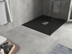 Mexen Hugo obklad na nohe SMC 120 x 100 cm, čierny, kryt inox - 42701012-X
