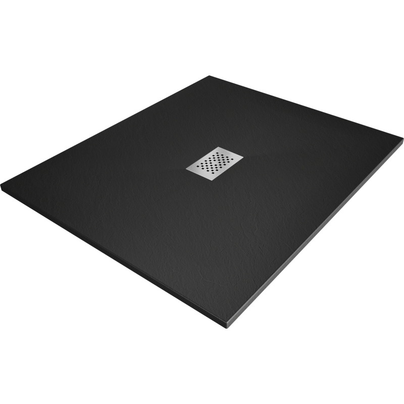 Mexen Hugo Rektangulárny sprchový kút SMC 130 x 100 cm, čierny, kryt inox - 42701013-X