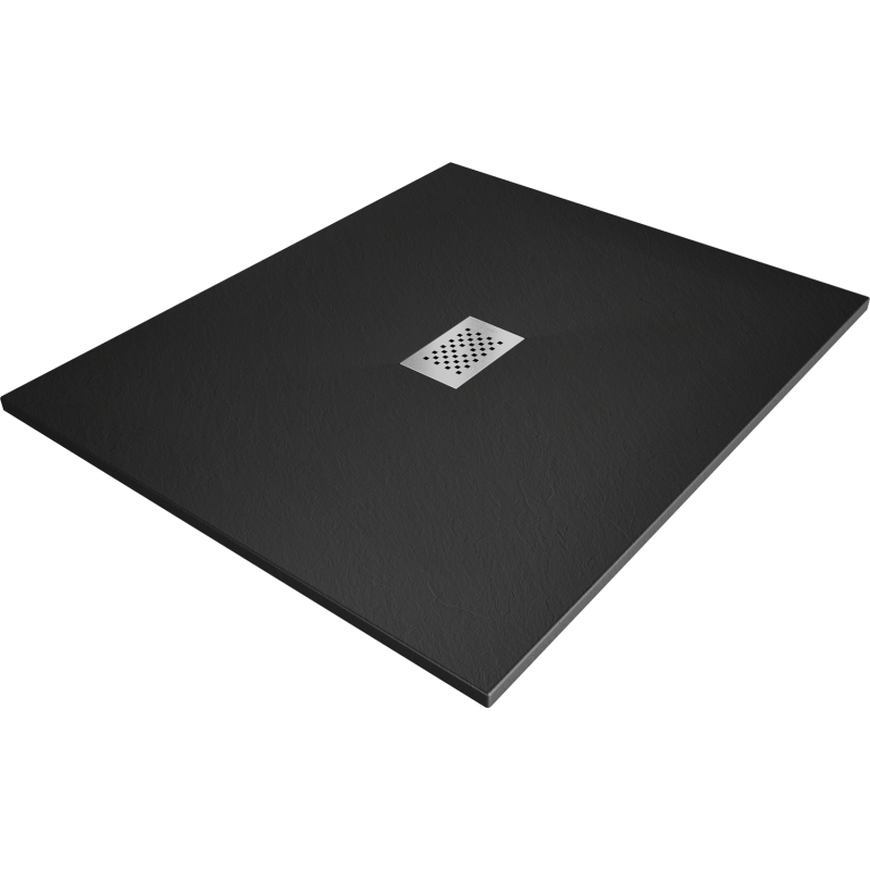 Mexen Hugo obdĺžnikový sprchový kút SMC 140 x 100 cm, čierny, krytka inox - 42701014-X