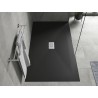 Mexen Hugo obdĺžniková sprchová vanička SMC 150 x 100 cm, čierna, krytka inox - 42701015-X