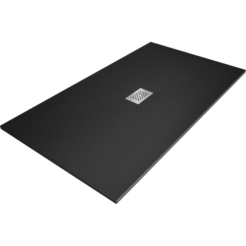 Mexen Hugo obdĺžnikový sprchový kút SMC 170 x 100 cm, čierny, kryt inox - 42701017-X