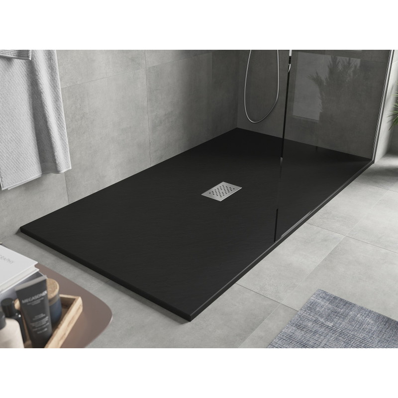 Mexen Hugo rektangulárny sprchový kút SMC 200 x 100 cm, čierny, kryt inox - 42701020-X