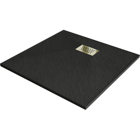 Mexen Hugo štvorcový sprchový kút SMC 90 x 90 cm, čierny, zlatý kryt - 42709090-G
