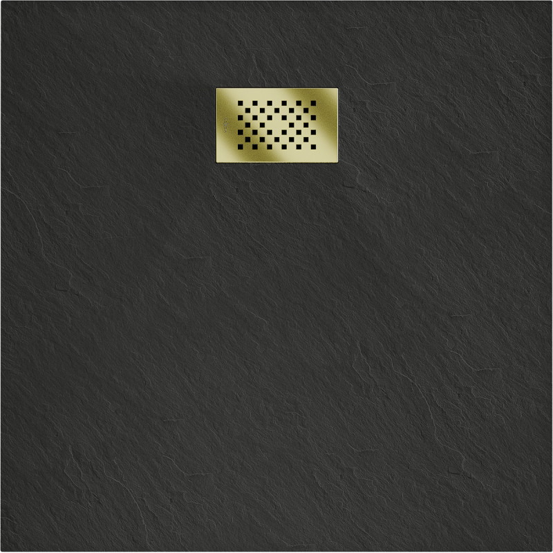 Mexen Hugo štvorcový sprchový kút SMC 90 x 90 cm, čierny, zlatý kryt - 42709090-G