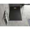 Mexen Hugo Rectangular SMC sprchová vanička 160 x 70 cm, čierna, zlatý kryt - 42707016-G