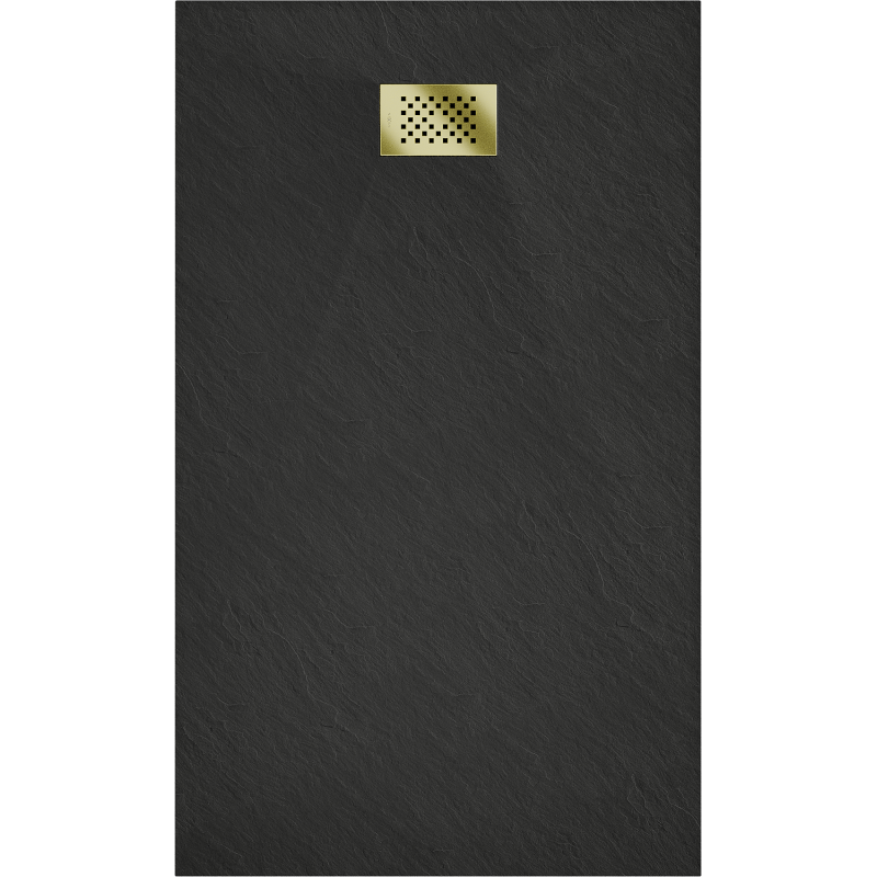 Mexen Hugo obdĺžniková sprchová vanička SMC 140 x 80 cm, čierna, kryt zlatý - 42708014-G