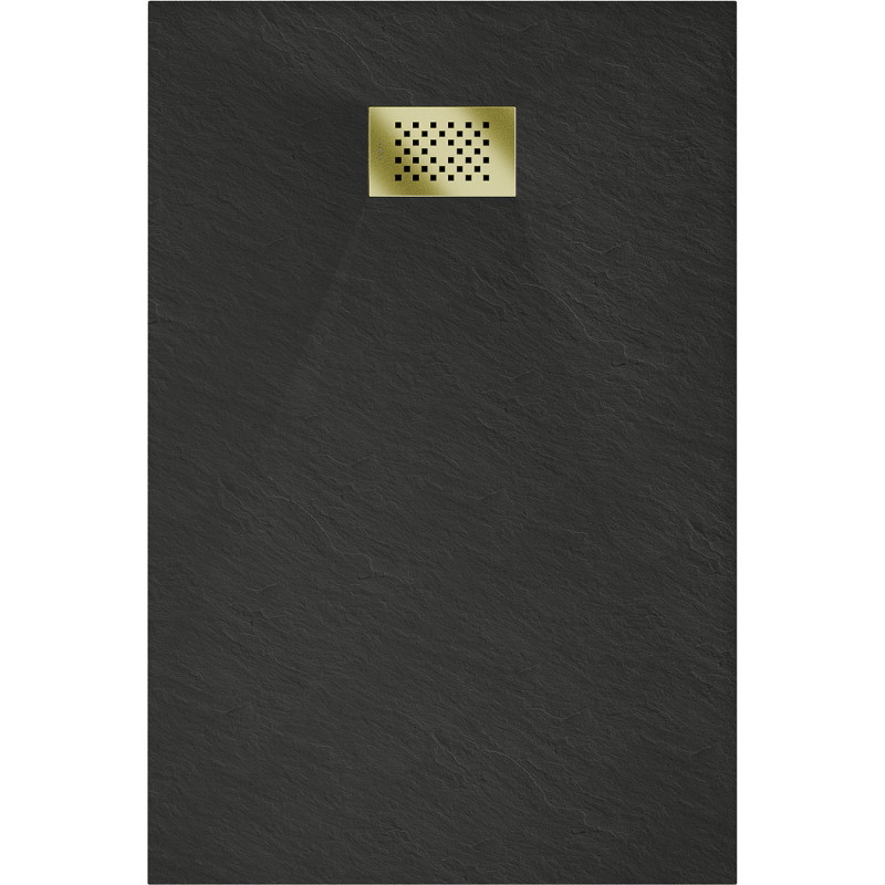 Mexen Hugo obdĺžniková vanička SMC 100 x 90 cm, čierna, zlatá krytka - 42709010-G
