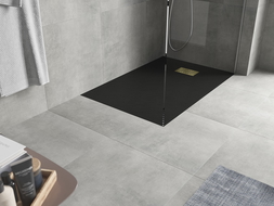 Mexen Hugo obdĺžnikový sprchový kút SMC 110 x 90 cm, čierny, krytka zlatá - 42709011-G