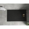 Mexen Hugo obdĺžniková sprchová vanička SMC 140 x 90 cm, čierna, zlatý kryt - 42709014-G