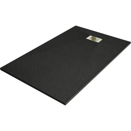 Mexen Hugo obdĺžnikový sprchový kút SMC 150 x 90 cm, čierny, zlatý kryt - 42709015-G