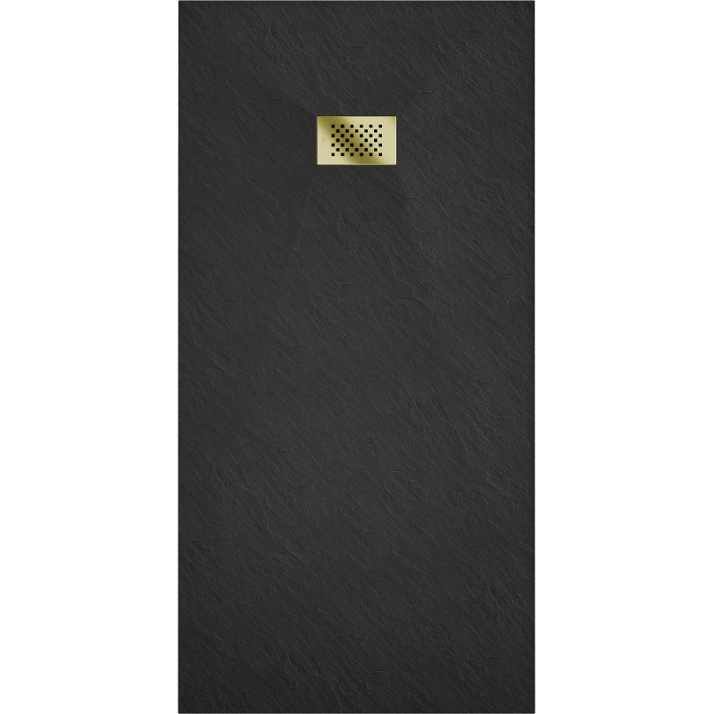 Mexen Hugo obdĺžniková vanička SMC 170 x 90 cm, čierna, kryt zlatý - 42709017-G