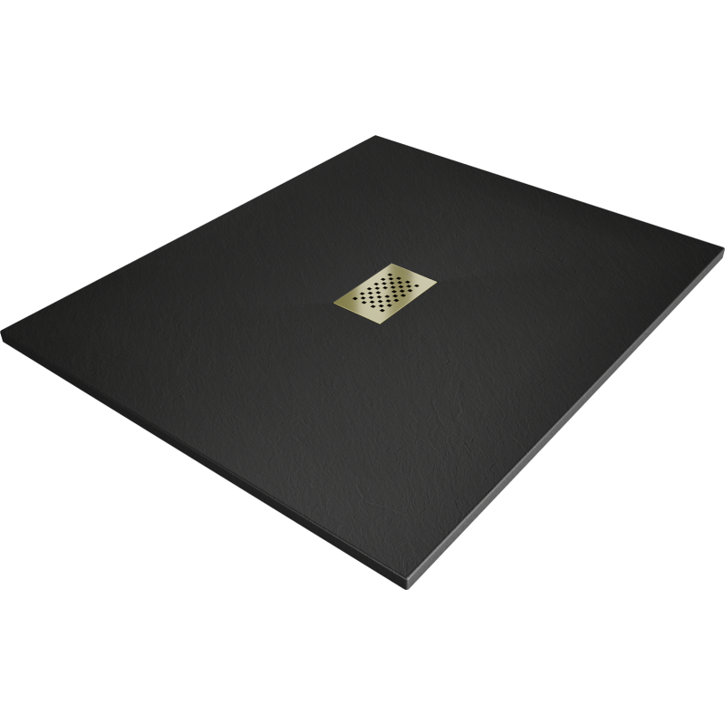 Mexen Hugo obdĺžnikový sprchový kút SMC 130 x 100 cm, čierny, kryt zlatý - 42701013-G