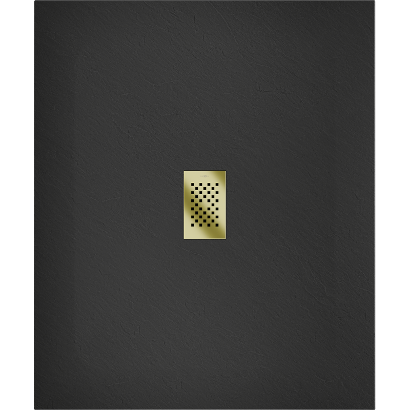 Mexen Hugo obdĺžniková vanička SMC 110 x 100 cm, čierna, krytka zlatá - 42701011-G