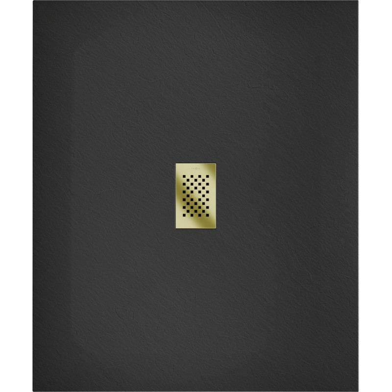 Mexen Hugo Obdĺžniková vanička SMC 120 x 100 cm, čierna, kryt zlatý - 42701012-G