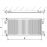 Mexen CH10 Hygiena doskový radiátor 600 x 500 mm, bočné pripojenie, 312 W, čierny - W410H-060-050-70