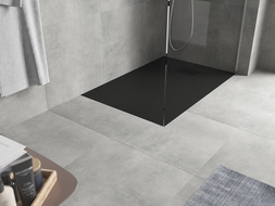 Mexen Hugo obdĺžniková sprchová vanička SMC 130 x 70 cm, čierna, krytka čierna - 42707013-B