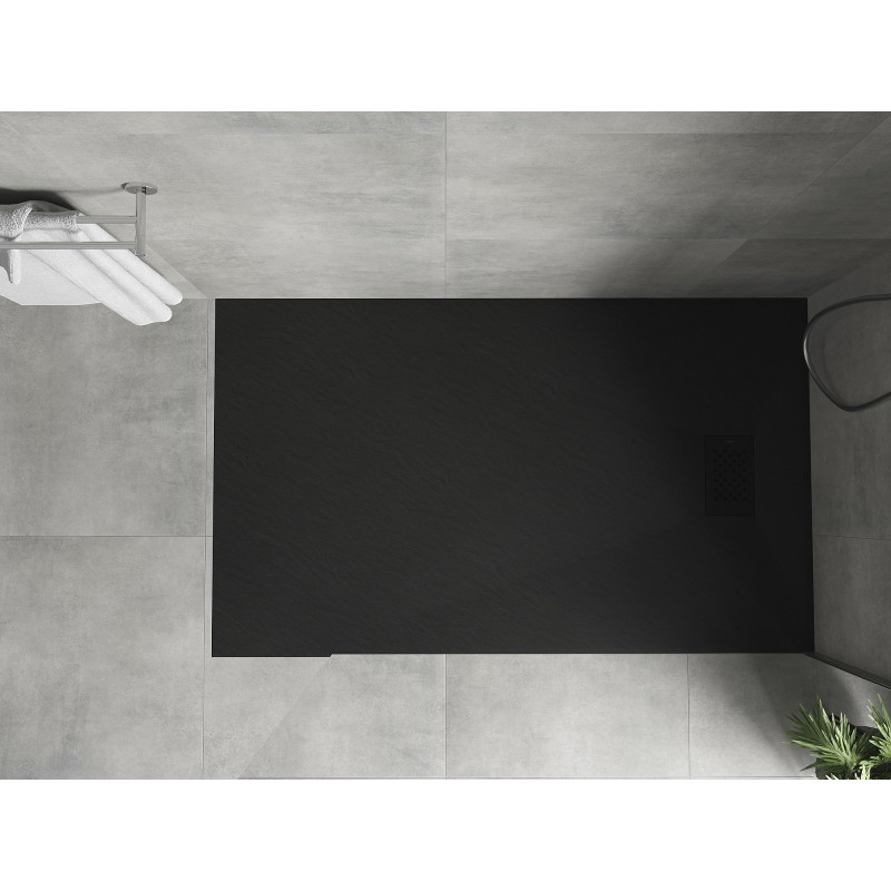 Mexen Hugo obdĺžnikový sprchový kút SMC 150 x 80 cm, čierny, čierny kryt - 42708015-B