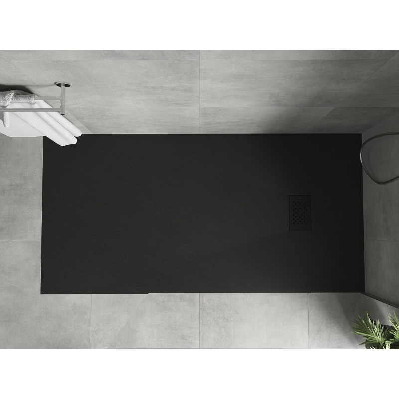 Mexen Hugo obdĺžnikový sprchový kút SMC 170 x 80 cm, čierny, kryt čierny - 42708017-B