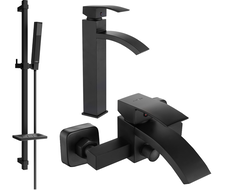 Mexen Libra DQ77 súprava na vaňu, čierna - 745113DQ77-70