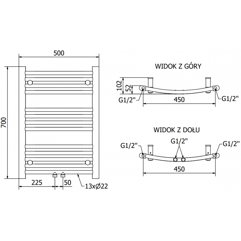 Mexen Ares elektrický radiátor 700 x 500 mm, 300 W, antracit - W102-0700-500-2300-66