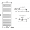 Mexen Ares elektrický radiátor 1500 x 600 mm, 600 W, chróm - W102-1500-600-2600-01