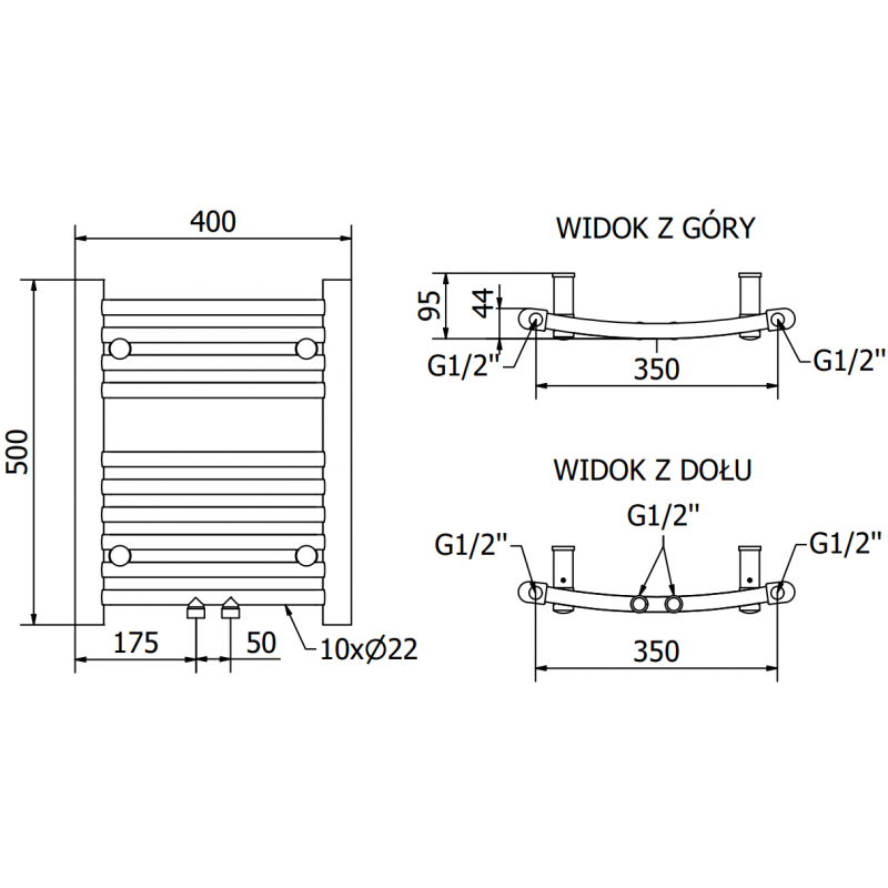 Mexen Ares elektrický radiátor 500 x 400 mm, 300 W, čierny - W102-0500-400-6300-70