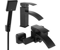 Mexen Libra R45 súprava na vaňu, čierna - 745103R45-70