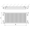 Mexen CH20 Hygiene radiátor 900 x 900 mm, bočné pripojenie, 1386 W, čierny - W420H-090-090-70