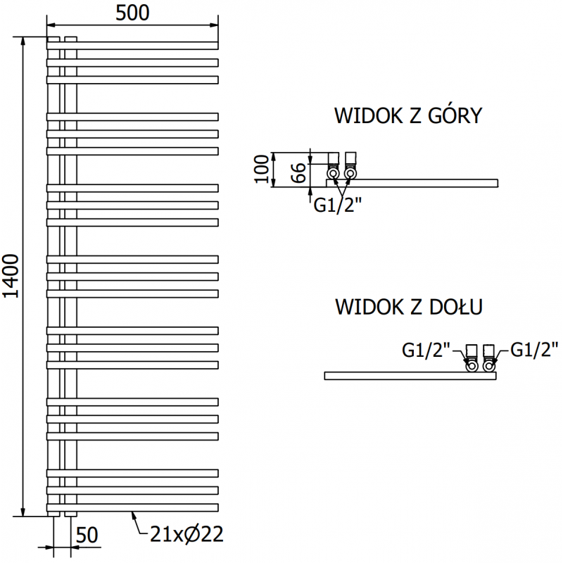 Mexen Neptun elektrický radiátor 1400 x 500 mm, 600 W, antracit - W101-1400-500-2600-66