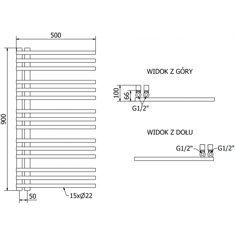 Mexen Neptun elektrický radiátor 900 x 500 mm, 300 W, zlatý - W101-0900-500-2300-50