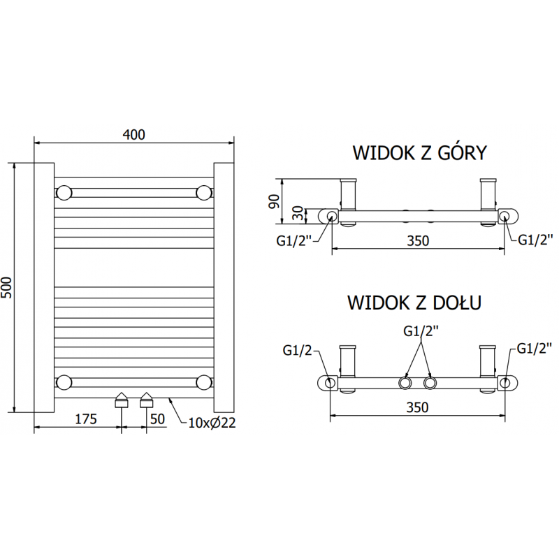 Mexen Mars elektrický radiátor 500 x 400 mm, 300 W, antracit - W110-0500-400-2300-66