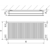 Mexen CH30 Hygiene radiátor doskový 500 x 1000 mm, bočné pripojenie, 1297 W, čierny - W430H-050-100-70