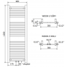 Mexen Mars elektrický radiátor 1200 x 400 mm, 400 W, čierny - W110-1200-400-6400-70