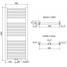 Mexen Mars elektrický radiátor 1200 x 500 mm, 500 W, čierny - W110-1200-500-6500-70