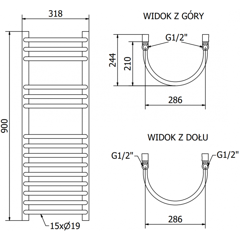 Mexen Eros elektrický radiátor 900 x 318 mm, 300 W, čierny - W112-0900-318-2300-70