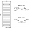 Mexen Helios elektrický radiátor 1500 x 500 mm, 900 W, biely - W103-1500-500-2900-20