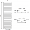 Mexen Helios elektrický radiátor 1800 x 600 mm, 900 W, čierny - W103-1800-600-2900-70