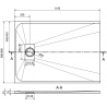 Mexen Hugo brodzik prostokątny SMC 110 x 80 cm, biel, maskownica inox - 42108011-X