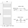 Mexen Hades elektrický radiátor 1200 x 500 mm, 600 W, čierny - W104-1200-500-2600-70