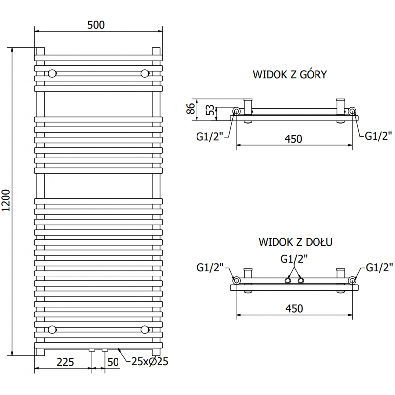 Mexen Sol elektrický radiátor 1200 x 500 mm, 600 W, čierny - W125-1200-500-2600-70