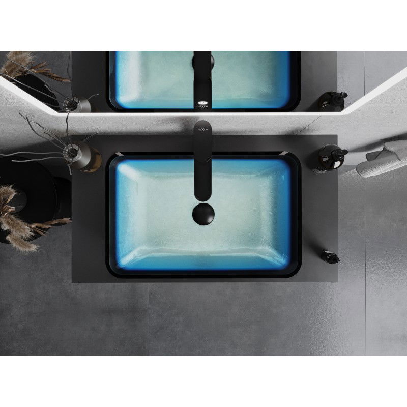 Mexen Megan sklenené umývadlo na dosku 56 x 36 cm, modré - 24135647